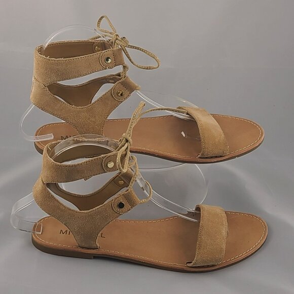 Michael Lizzi Strappy Gladiator Sandals Tan Leather - Picture 2 of 8